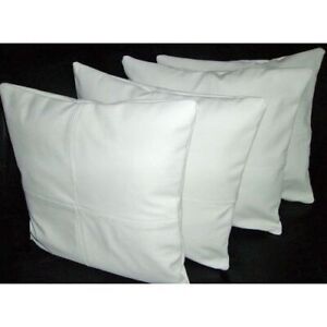 Cushion Cover Leather Pillow Throw Hair Decorative Genuine Decor Rug White 4
