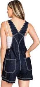REVOLT Artisan Denim Shortalls Romper suit 100% Cotton Women's size Small - Picture 1 of 5
