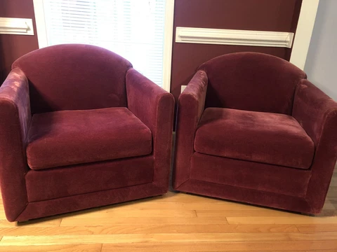 Bernhardt Barrel Accent Chairs Mauve Pink Cover