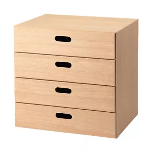 Muji Stacking Chest Width 37 Depth 28 Height 37cm 4 drawers Oak Japan New - Picture 1 of 3