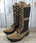 UGG Elvia Tall Chestnut Waterproof 1018473 Lace Up Boots Womens Size 9 Side Zip