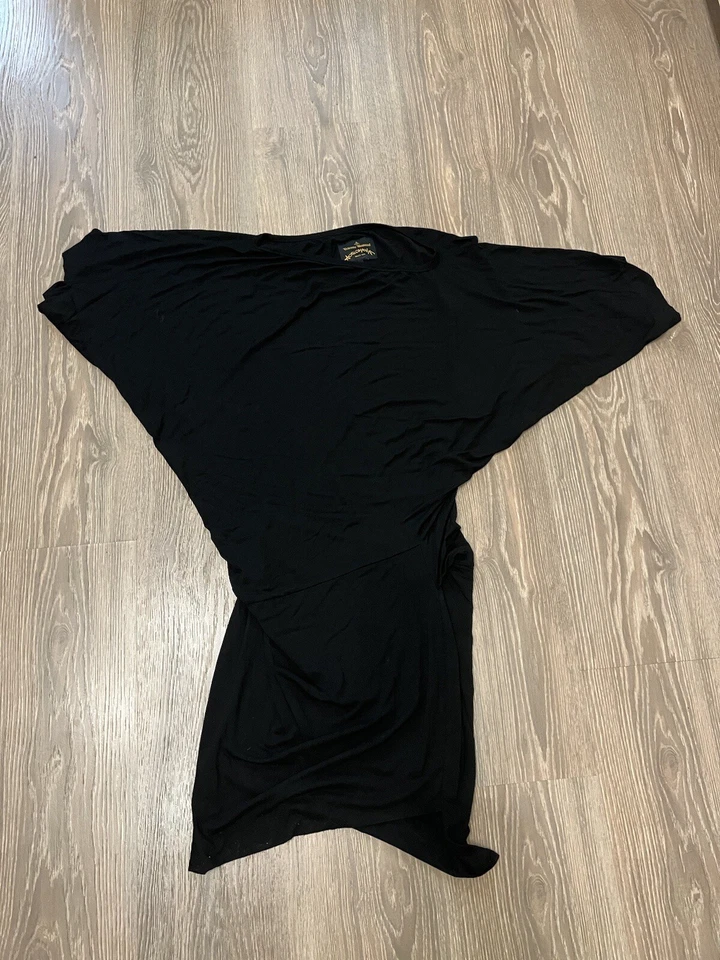 VESTIDO RARO ANGLOMANÍA VIVIENNE WESTWOOD MUJER NEGRO ASIMÉTRICO CUELLO BARCO TALLA S Foto 1 de 4
