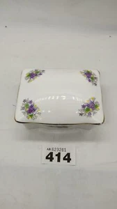 Crown Staffordshire Fine Bone China Trinket Box Florals Made in England, Vintage - Picture 1 of 10