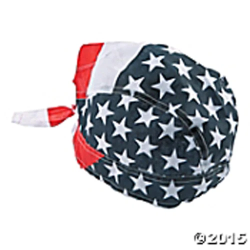 Sombrero Bandana Bandera Americana Poliéster 12" con lazos de 7 1/2" Envío GRATIS EE. UU. FC  Foto 1 de 1