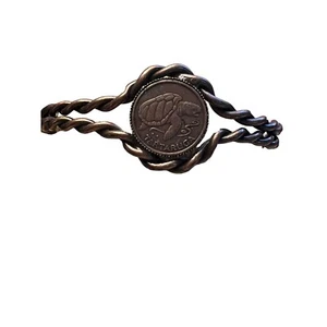 Copper Bracelet Tartaruga Sea Turtle Coin Twisted Magnetic Adjustable Sitting at - Picture 1 of 5