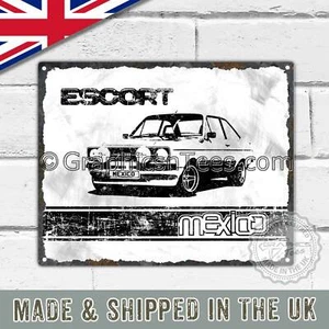 Placa de Letrero de Metal Lata De Colección con La Clásica MK2 Escort México en Blanco - Imagen 1 de 2