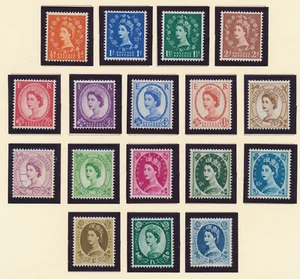 Estampillas de Gran Bretaña Scott #353 a 369, como nuevas nunca montadas, #362 y 369 están usadas - Imagen 1 de 1