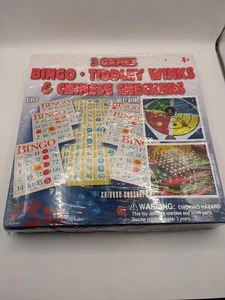 Cardinal Board Games (2006) -3 GAMES: Tiddly Winks •BINGO•CHINESE CHECKERS NEW - Picture 1 of 6