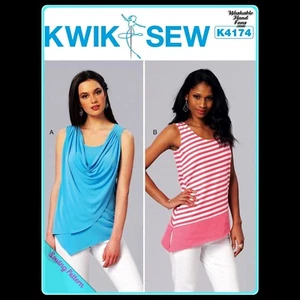 Kwik Sew 4174 Uncut-FF ©2016 Misses Pattern sz:XS-XL Top - Picture 1 of 2