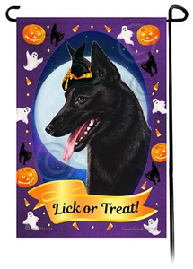 Halloween Garden Flag - Black Dutch Shepherd - Bild 1 von 1