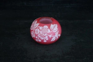 SELTENE WEBB CRANBERRY KAMEE GLAS OFFENER SALZKELLER DIP ODER MINI ROSENSCHALE - Bild 1 von 8