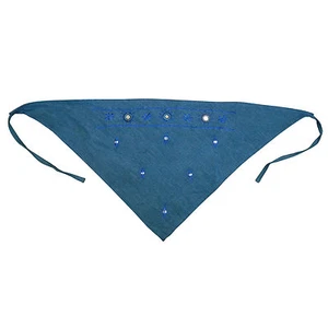 Dreiecktuch jeansblau dunkel 40 x 40 x 60 cm bestickt Halstuch Dreieckstuch Tuch - Picture 1 of 3
