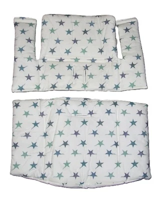 Funda de cojín clásica para silla alta Stokke Tripp Trapp azul verde estrellas Foto 1 de 4