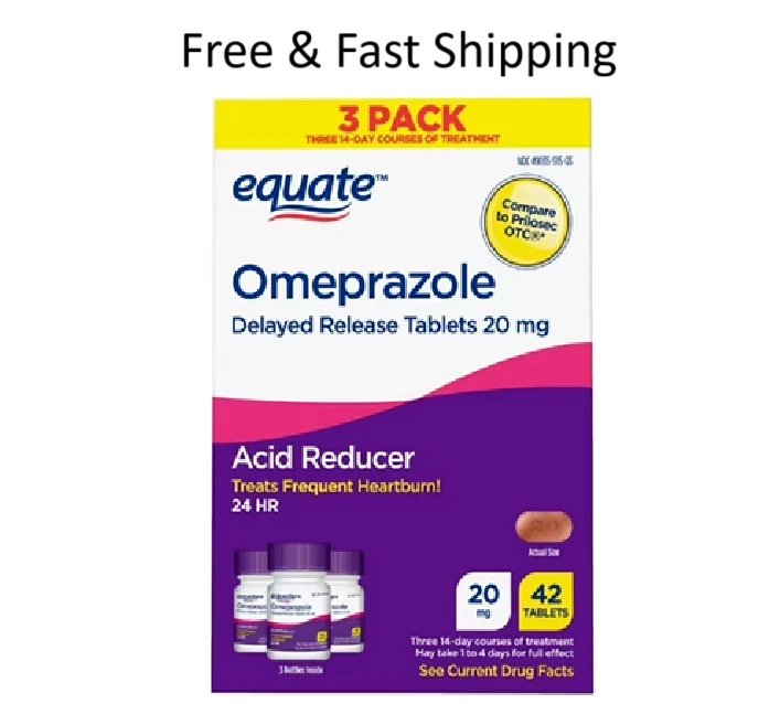 Comprimidos reductores de ácido de liberación retardada Equate Omeprazol 20 mg 42 comprimidos Foto 1 de 1