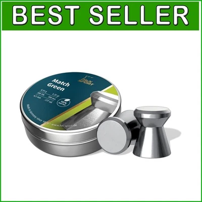 H&N Match Green Wadcutter Pellets - 500 Count for Precision Airgun Shooting - Image 1 of 3