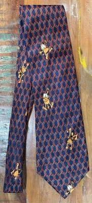 PAWS ADDICTION Garfield Cartoon Men's Polyester Novelty Neck Tie Red & Navy Blue - Image 1 of 4