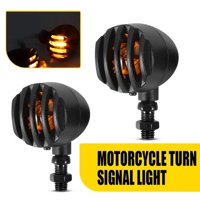 2x intermitentes de luz ámbar señales de giro de bala negras para motocicleta Harley Sportster Foto 1 de 4
