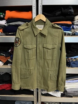 Zadig & Voltaire “Till I Die” Tackl Military Green Jacket Patches Bomber Camo M - Image 1 of 4