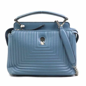 Auténtico Bolso de Mano FENDI Dotcom Bolso de Hombro Cuero Azul/Plateado - 56333a - Imagen 1 de 17