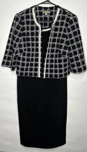 Maya Brooke Damen 2 Stück Perlen Jacke Kleid schwarz/weiß Größe 10 - Bild 1 von 12