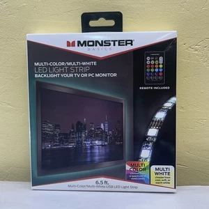 Monster Basics LED Light Strip with Remote Multi-Color Multi-White 6.5 ft - Picture 1 of 4