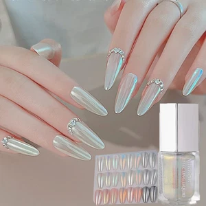 Nail Glitter Chrome Pigment Holographic Laser Liquid Magic Mirror Powder UK - Picture 1 of 22