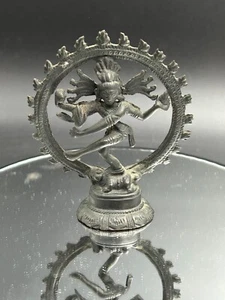 Dancing Nataraja Statue Antique Bronze Shiva Dancing Cosmic - Picture 1 of 3