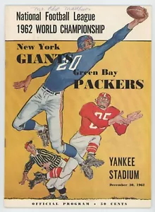 1962 NFL World Championship Program *Marked* Yankee Stadium Giants Packers #B - Picture 1 of 2