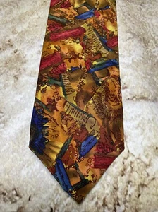 Vintage Jerry Garcia J. Neck Tie- “The Bird” Pattern- Orange Red Blue Tan L2-31 - Picture 1 of 8