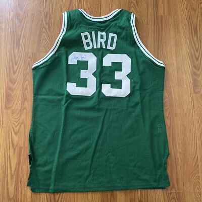 Vintage 80s Sand Knit Larry Bird Signed Autographed Celtics Exclusive Jersey JSA - Image 1 of 4