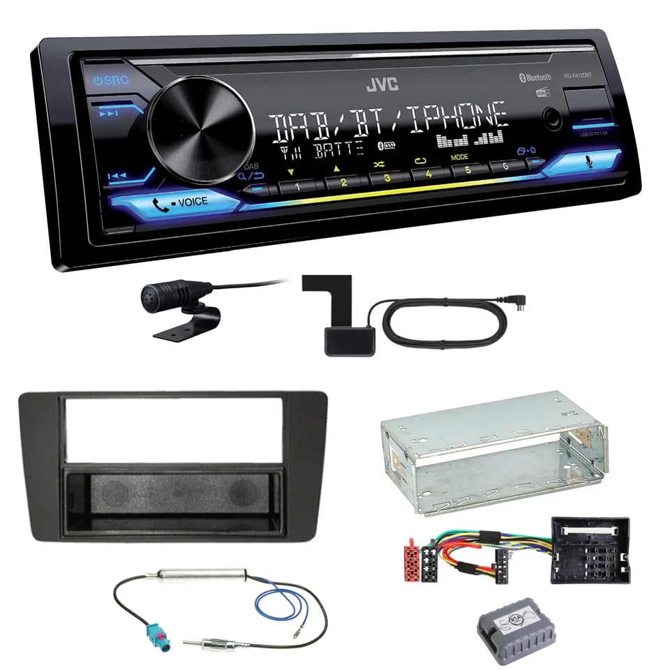 JVC KD-X472DBT DAB+ Bluetooth FLAC USB MP3 Einbauset für Skoda Octavia 2 Yeti 5L - Bild 1 von 1