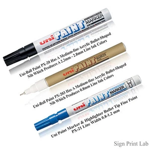 UNI-BALL PAINT MARKER BULLET - FINE TIP PX20 (2.2-2.8) PX21(0.8-1.2) PX203 (0.8) - Picture 1 of 27