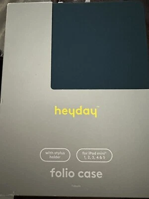 heyday Folio Case for Apple iPad Mini 1 - 5 with stylus holder - Teal Blue NEW - Image 1 of 2