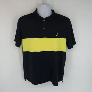 Polo da uomo Nautica Performance blu navy e gialla piccola nuova con etichette $69,50 - Foto 1 di 3