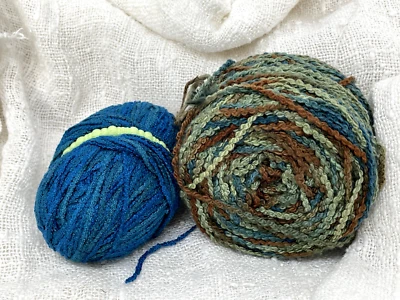 DESTASH! Interlacements Rick Rack and Rayon Boucle, Gradient Blue Green, Teal - Image 1 of 4