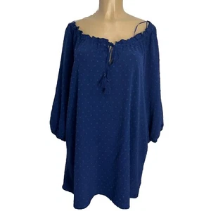 Madison Blue Off The Shoulder Tunic Shirt Womens Size 2X Casual Boho Top New $50 - Picture 1 of 14