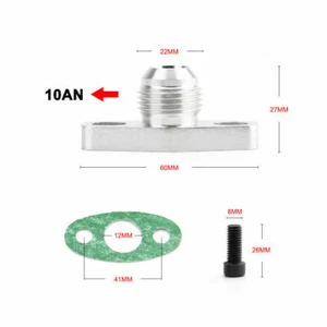 Brida de retorno de drenaje de aceite turbo de aluminio CNC Billet 38 mm 10AN GT25 GT28 GT30 GT35 - Imagen 1 de 5