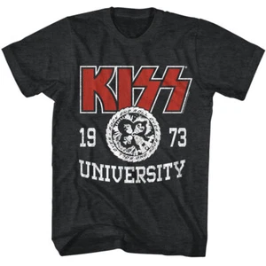 Camiseta para hombre Kiss University 1973 logotipo de banda rock and roll over música rock merchandising - Imagen 1 de 3