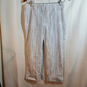 Lena Gabrielle Striped Crop Pants - Black & White Career Casual Size 6 - Picture 1 of 6