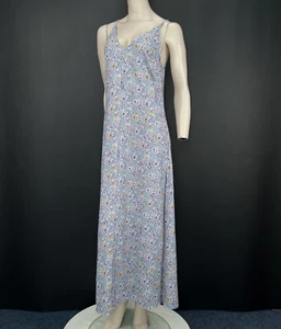 Asos Africa Long Dress Size 10 Blue Floral Strappy Summer Holiday V-Neck Maxi - Picture 1 of 11