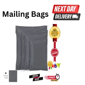 Grey Mailing Postage Bags Mixed Sizes Large Strong Poly Plastic Postal SelfSeaL - Picture 1 of 59