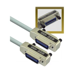 IEEE-488 GPIB HPIB CN24 Stecker auf Buchse Metallstecker Verlängerungskabel 4 Meter - Bild 1 von 2