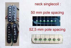Pickupset HSS - high output - Pole spacing neck Singlecoil 50 mm - special offer