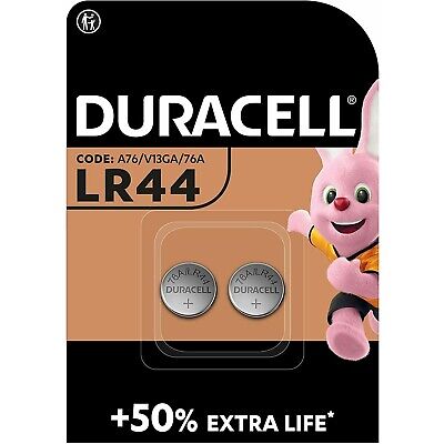 Duracell 2 Batteria Bottone 1,5V AG13 LR44 76A LR1154 357 DL44 A76 KA76 V13GA 25 • 3.14€