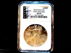 2010 EAGLE S$1 EARLY RELEASES NGC MS 69 SILVER LABEL - Picture 1 of 4