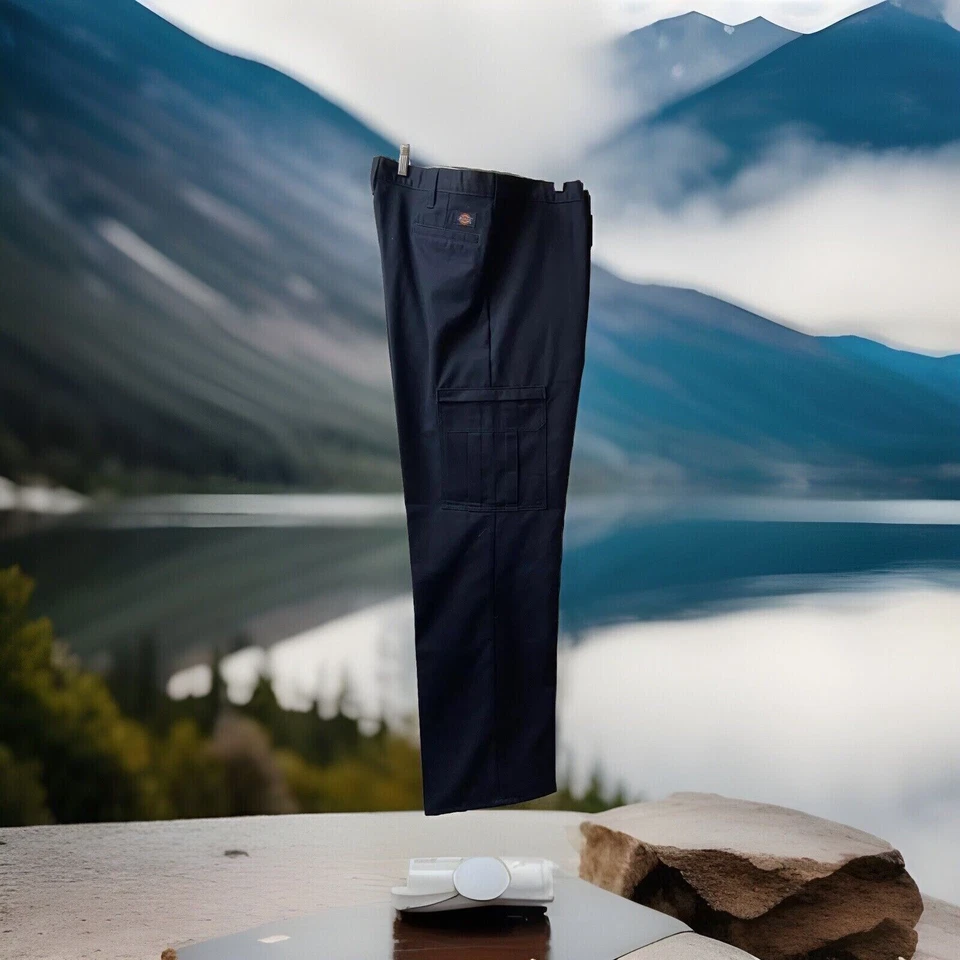 Dickies Occupational Pants Mens 42 X  35 Navy Blue Straight-Fit Cargo Pockets - Image 1 of 4