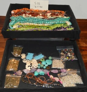 Large Huge Lot Jewelry Making Beads 6+ lbs heishi Faceted Stone Crystal Turq - Picture 1 of 24