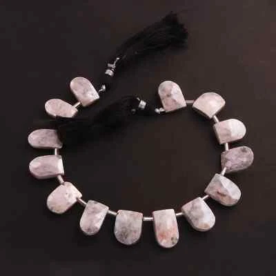 1 Strand White Silverite Faceted Briolettes - Fancy Shape Gemstone - 13mmx9mm - - Image 1 of 4