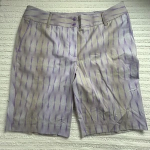 Annika By Cutter & Buck Womens Lilac Purple Patterned Golf Shorts Sz 10 Athletic - Picture 1 of 9