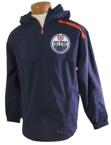 NWT Fanatics Edmonton Oilers Authentic Pro Rinkside Anorak Jacket S Navy $125 Cover